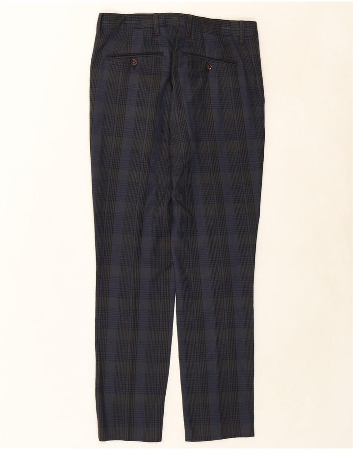 TED BAKER Mens Slim Chino Trousers W30 L29 Navy Blue Houndstooth Cotton Vintage Ted Baker and Second-Hand Ted Baker from Messina Hembry 