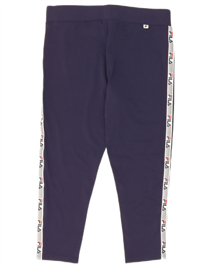 Leggings Capri grafici da donna Fila UK 14 Medium Navy Blue Colourblock
