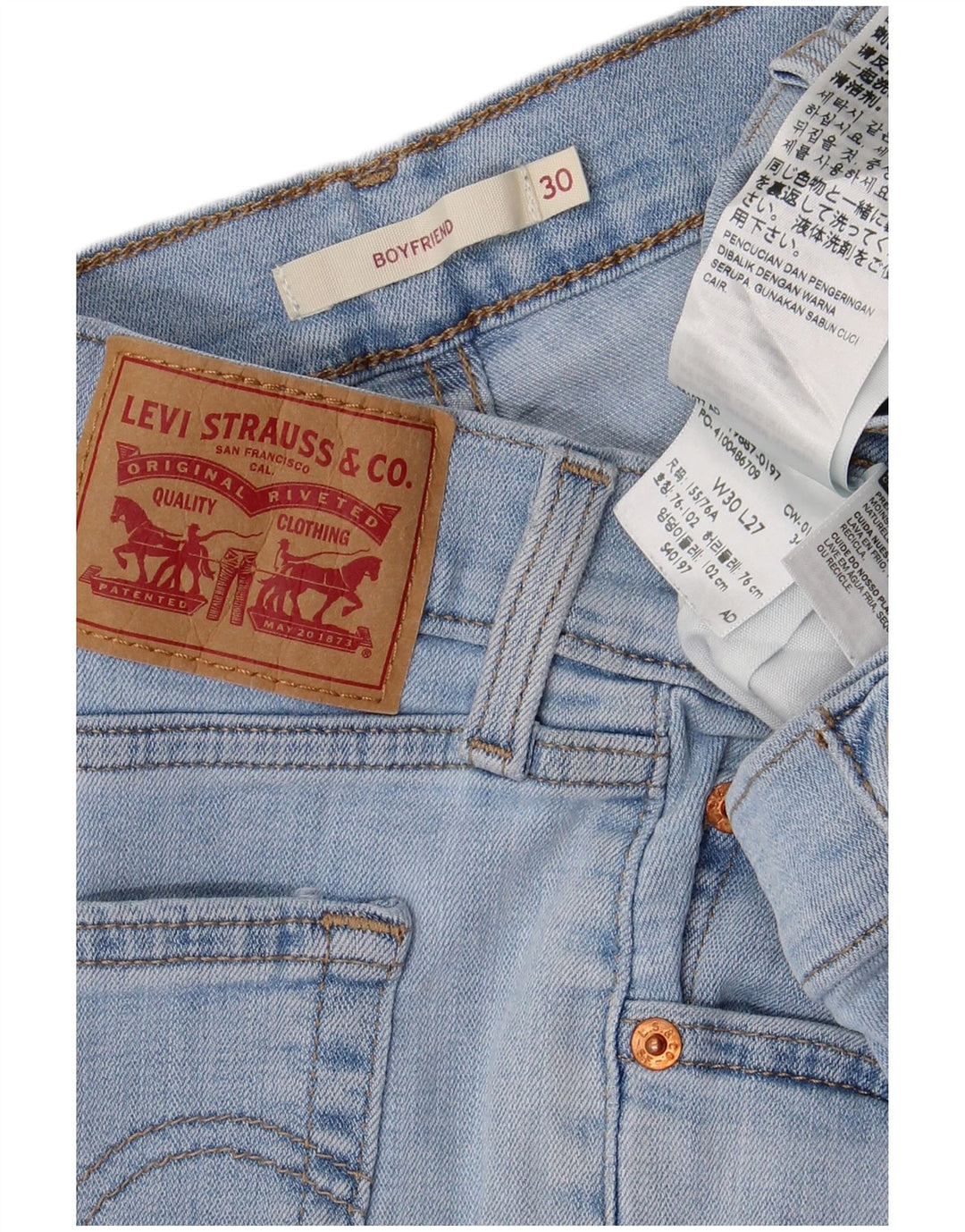 Jeans Boyfriend Slim da donna LEVI'S W30 L27 cotone blu