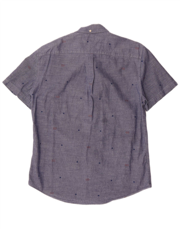 Camicia a maniche corte da uomo Tommy Hilfiger modello astratto grande blu navy