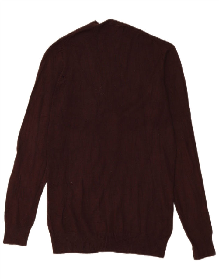 Maglione cardigan da donna Zara UK 12 Viscosa marrone medio