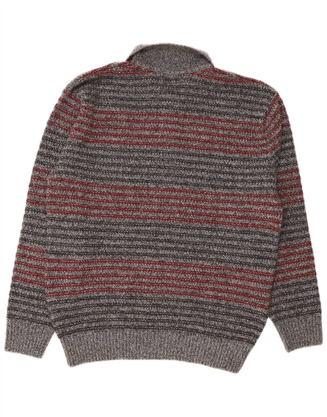 Maglione da uomo Barisal con collo alto, poliacrilico a righe grigio medio