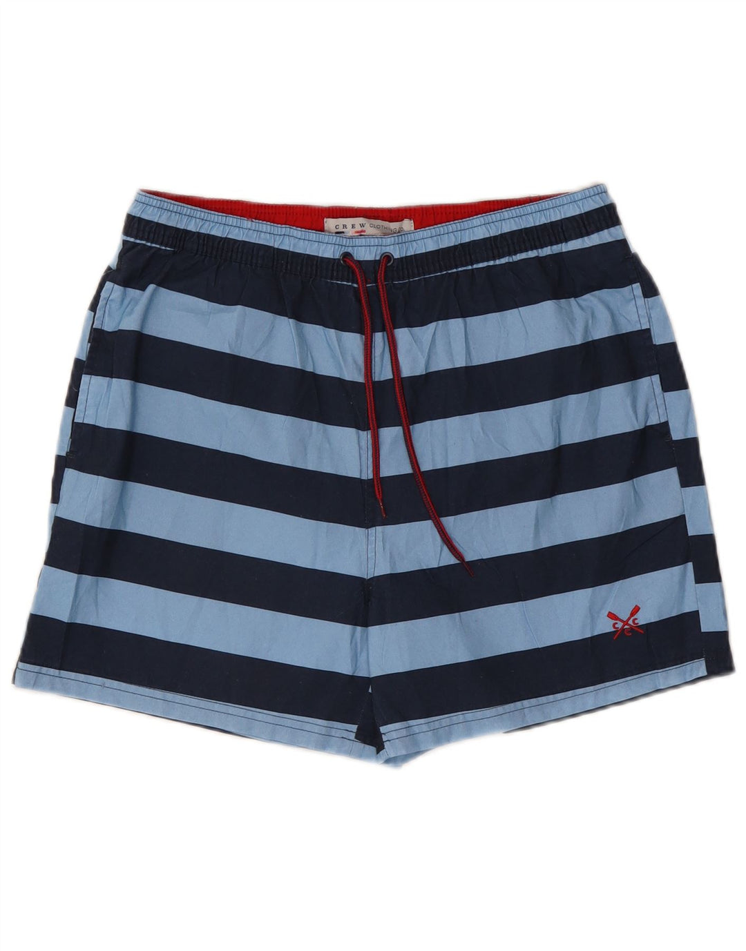 CREW CLOTHING Pantaloncini da bagno da uomo Poliestere a righe blu medio