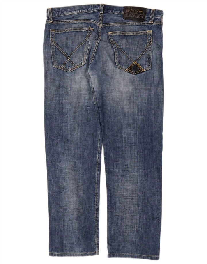 Jeans dritti invecchiati da uomo Roy Rogers W35 L29 Blu