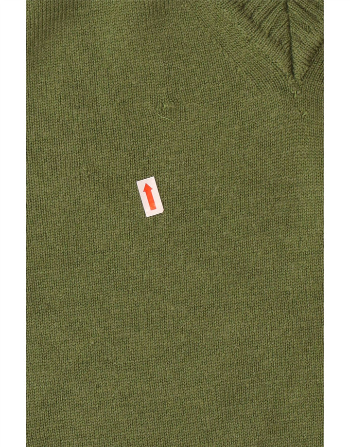 PIERRE CARDIN Maglione oversize da donna con scollo a V UK 16 Large Khaki