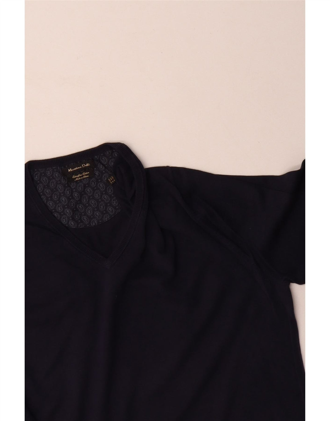 MASSIMO DUTTI Maglione da uomo con scollo a V blu navy medio