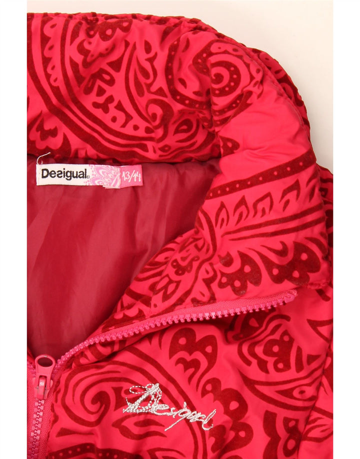 Desigual Giacca Imbottita Bambina 13-14 Anni Rosso Paisley