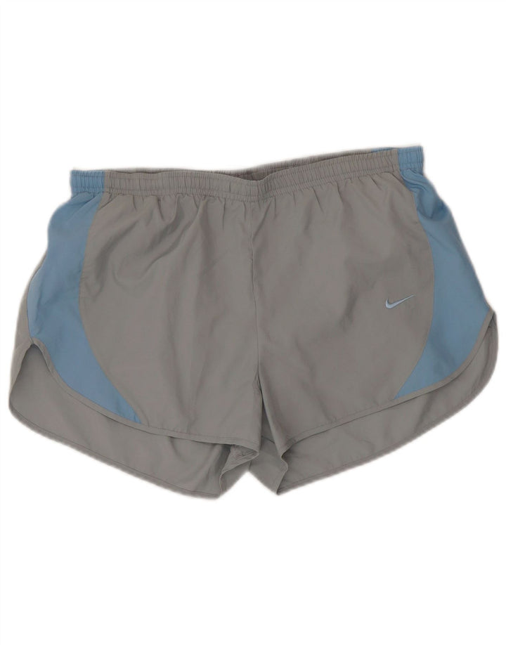 Pantaloncini sportivi Nike Dri Fit da uomo in poliestere color block grigio medio