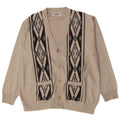 Maglione cardigan da uomo vintage XL grigio a rombi/cotone diamante