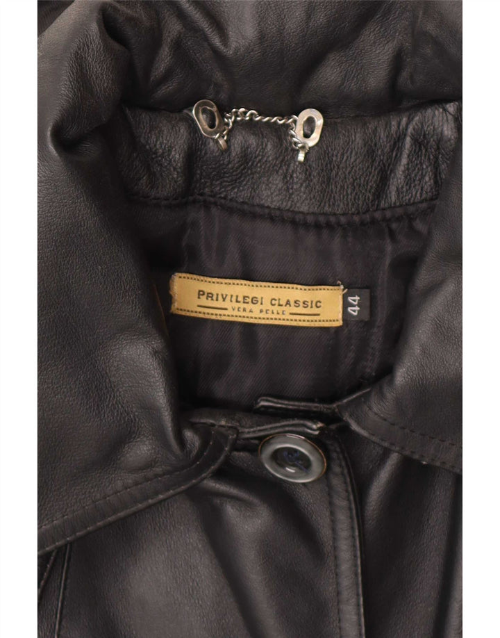 Cappotto in pelle con cappuccio da donna Privilegi IT 44 medio nero