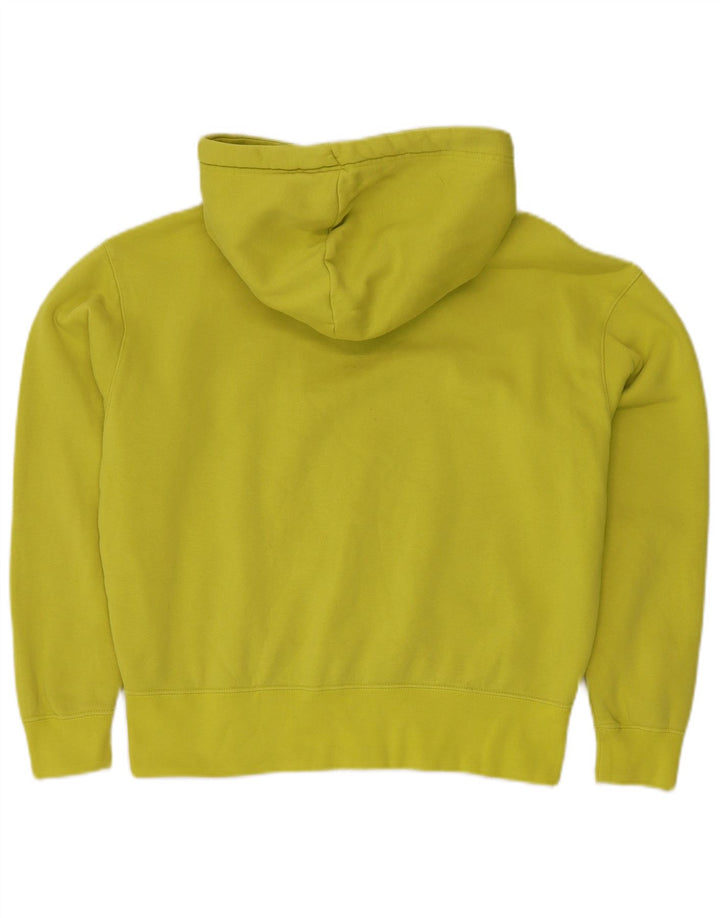 NIKE Felpa con cappuccio oversize da donna UK 6 XS Cotone giallo