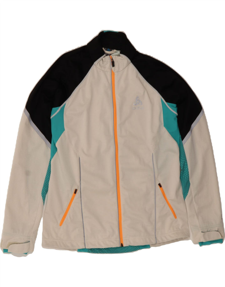 ODLO Womens Windbreaker Jacket UK 18 XL White Colourblock Polyester Vintage Odlo and Second-Hand Odlo from Messina Hembry 
