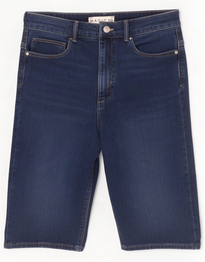 Pantaloncini di jeans Magic Marks & Spencer da donna UK 12 medi W28 blu navy