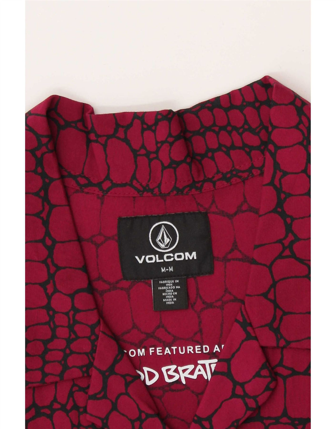 Camicia a maniche corte da uomo Volcom con stampa animalier rossa media