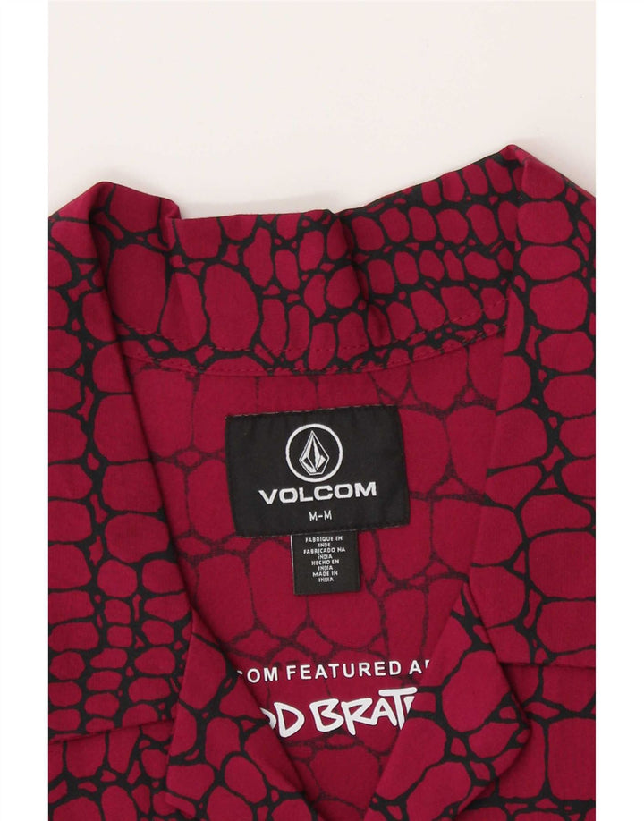Camicia a maniche corte da uomo Volcom con stampa animalier rossa media