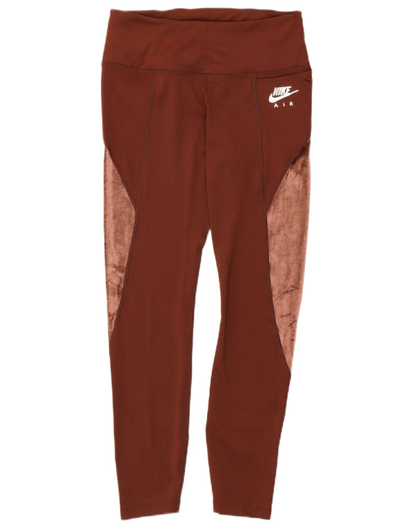Leggings Nike Dri Fit da donna UK 12 Poliestere color block marrone medio