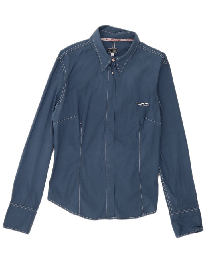 ARMANI JEANS Womens Shirt IT 46 Large Navy Blue