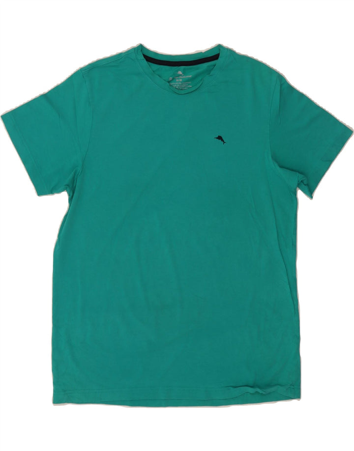 TOMMY BAHAMA Mens T-Shirt Top Medium Turquoise Cotton Vintage Tommy Bahama and Second-Hand Tommy Bahama from Messina Hembry 