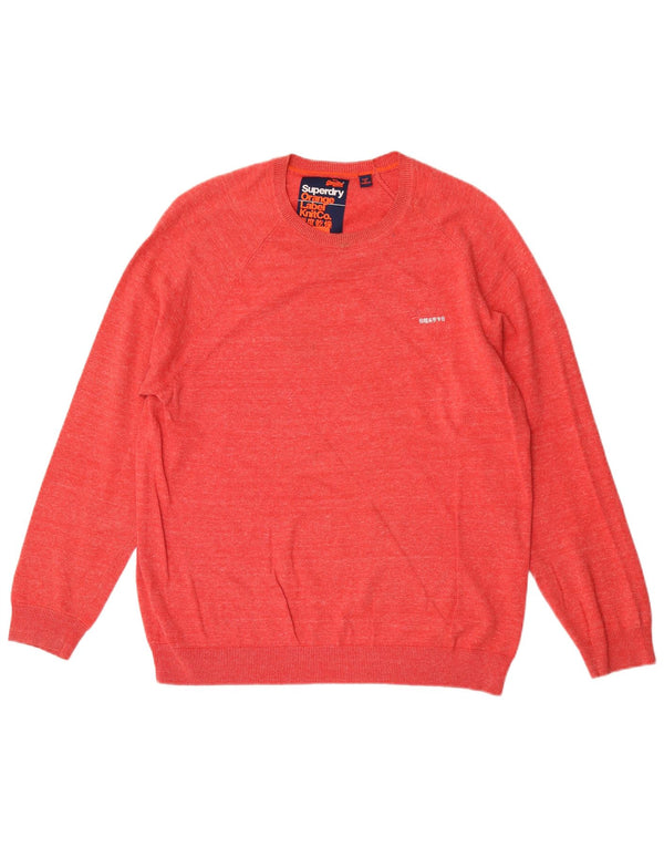 Maglione maglione girocollo da uomo Superdry XL in cotone rosso
