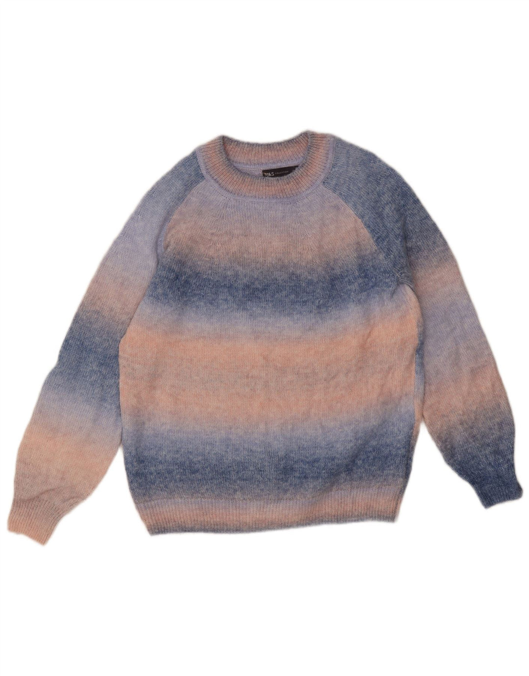 Maglione maglione girocollo da uomo Marks & Spencer piccolo acrilico tie-dye blu