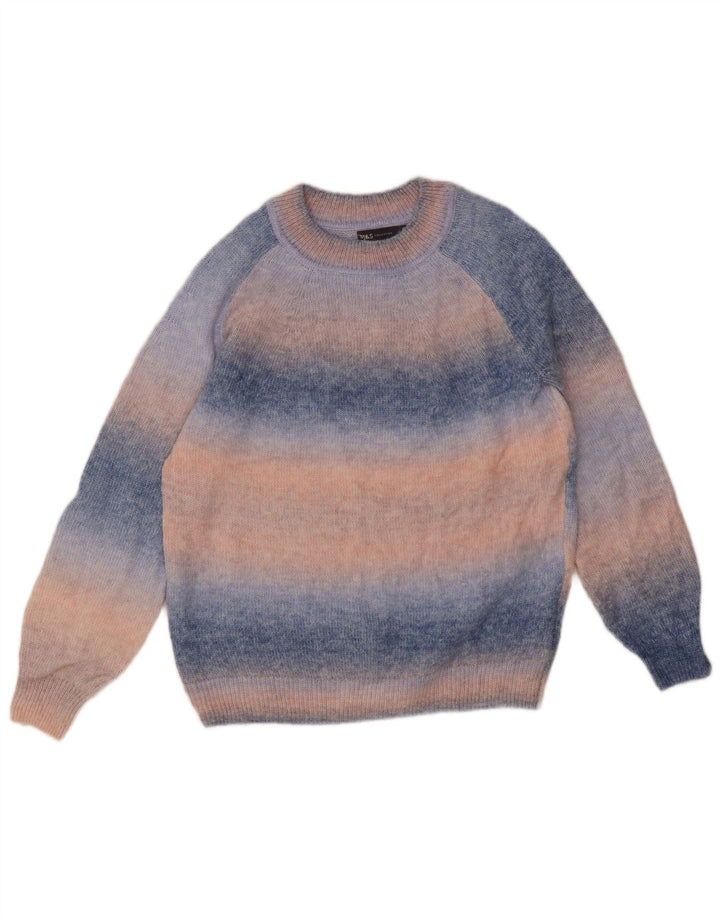 Maglione maglione girocollo da uomo Marks & Spencer piccolo acrilico tie-dye blu