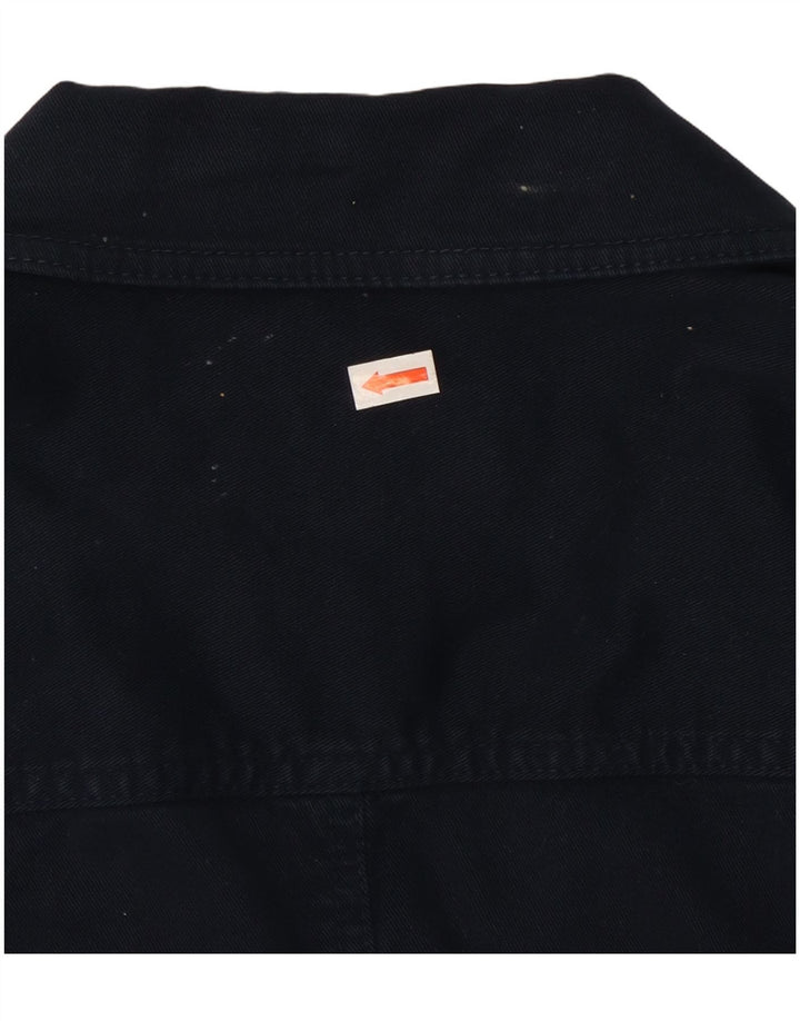 LAURA ASHLEY Giacca blazer da donna a 2 bottoni UK 12 Medio cotone blu navy