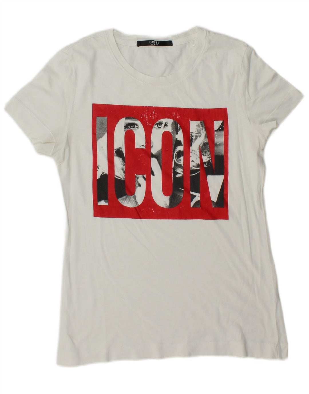 Guess T-shirt grafica da donna Top UK 14 Medium White
