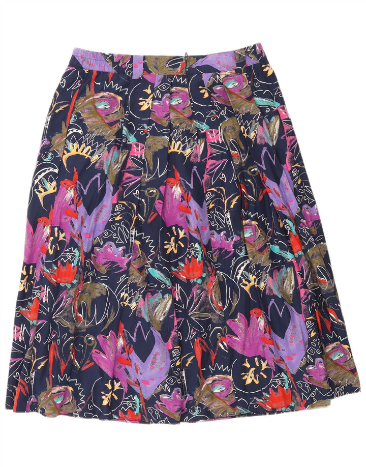 Gonna svasata da donna vintage con motivo astratto EU 42 grande W30 multicolore