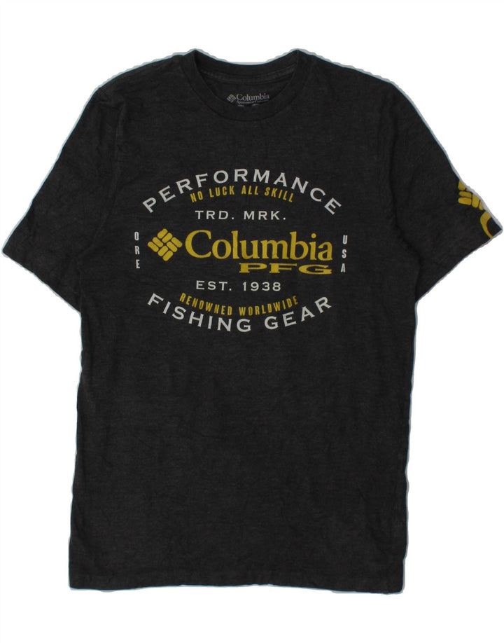 COLUMBIA Mens Graphic T-Shirt Top Small Grey Cotton Vintage Columbia and Second-Hand Columbia from Messina Hembry 