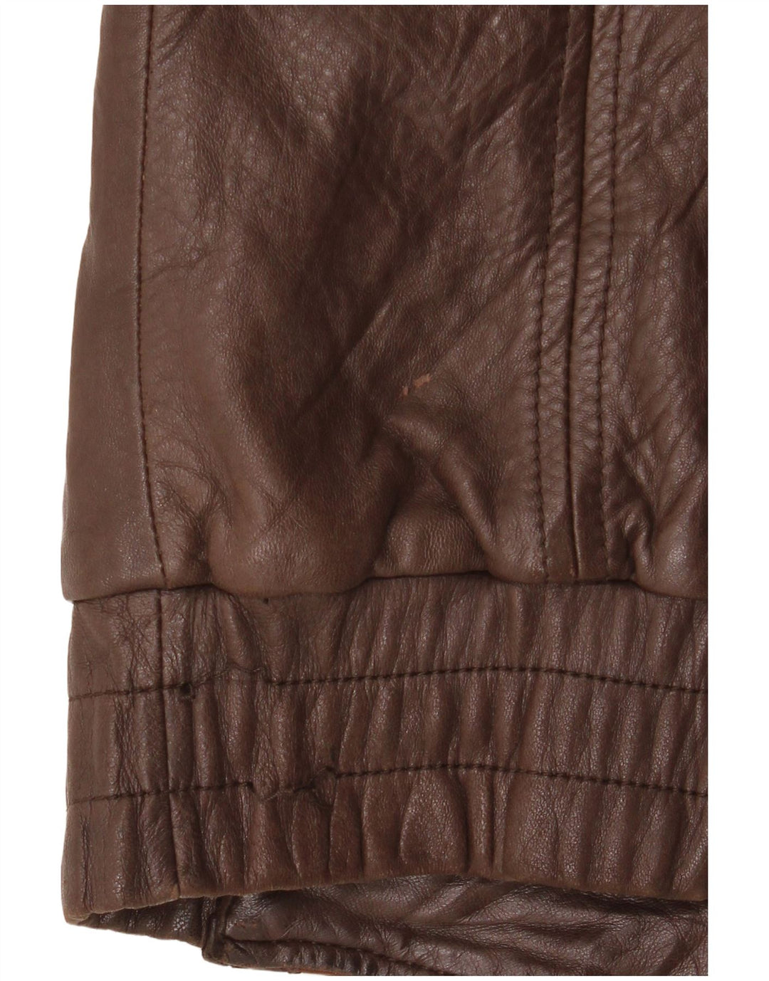 Giacca in pelle da donna VINTAGE UK 14 Pelle a rombi/diamante marrone medio