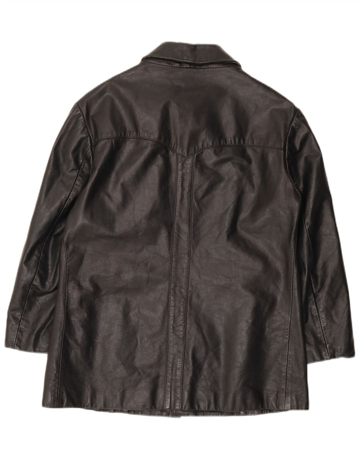 Giacca in pelle da uomo con maniche a 3/4 Henry Morell IT 52 XL in pelle nera
