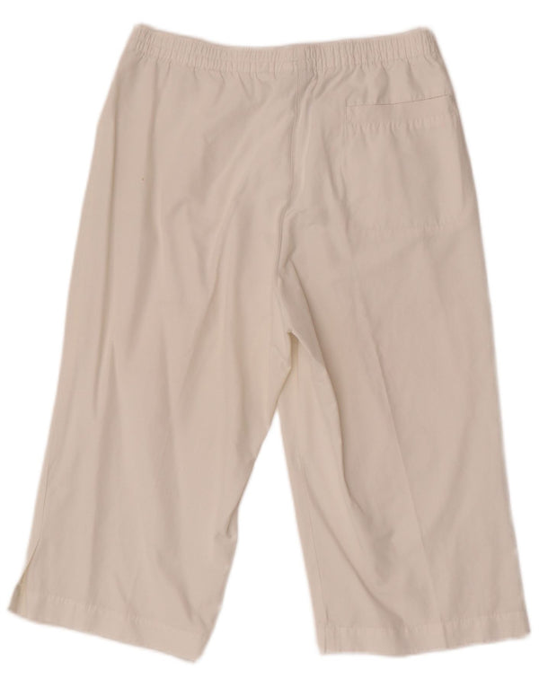 Pantaloni Capri dritti da donna Adidas UK 16 Large W30 L17 Cotone bianco