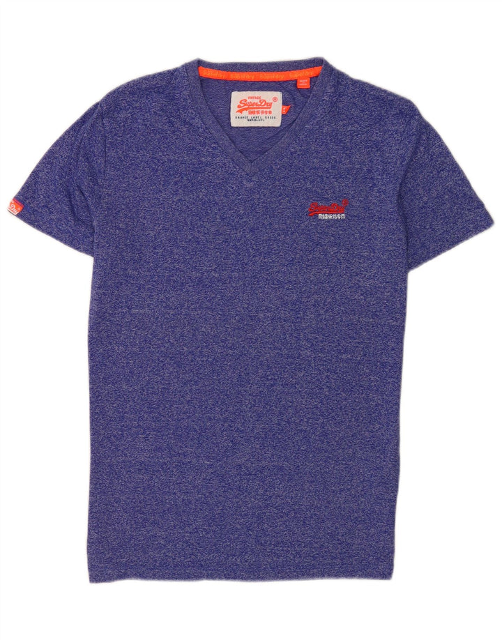 T-shirt da uomo Superdry Top Small in cotone chiazzato blu