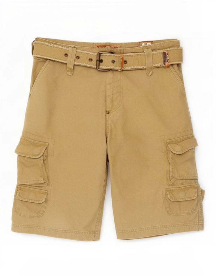 Pantaloncini cargo vintage da uomo IT 48 medi W32 cotone kaki