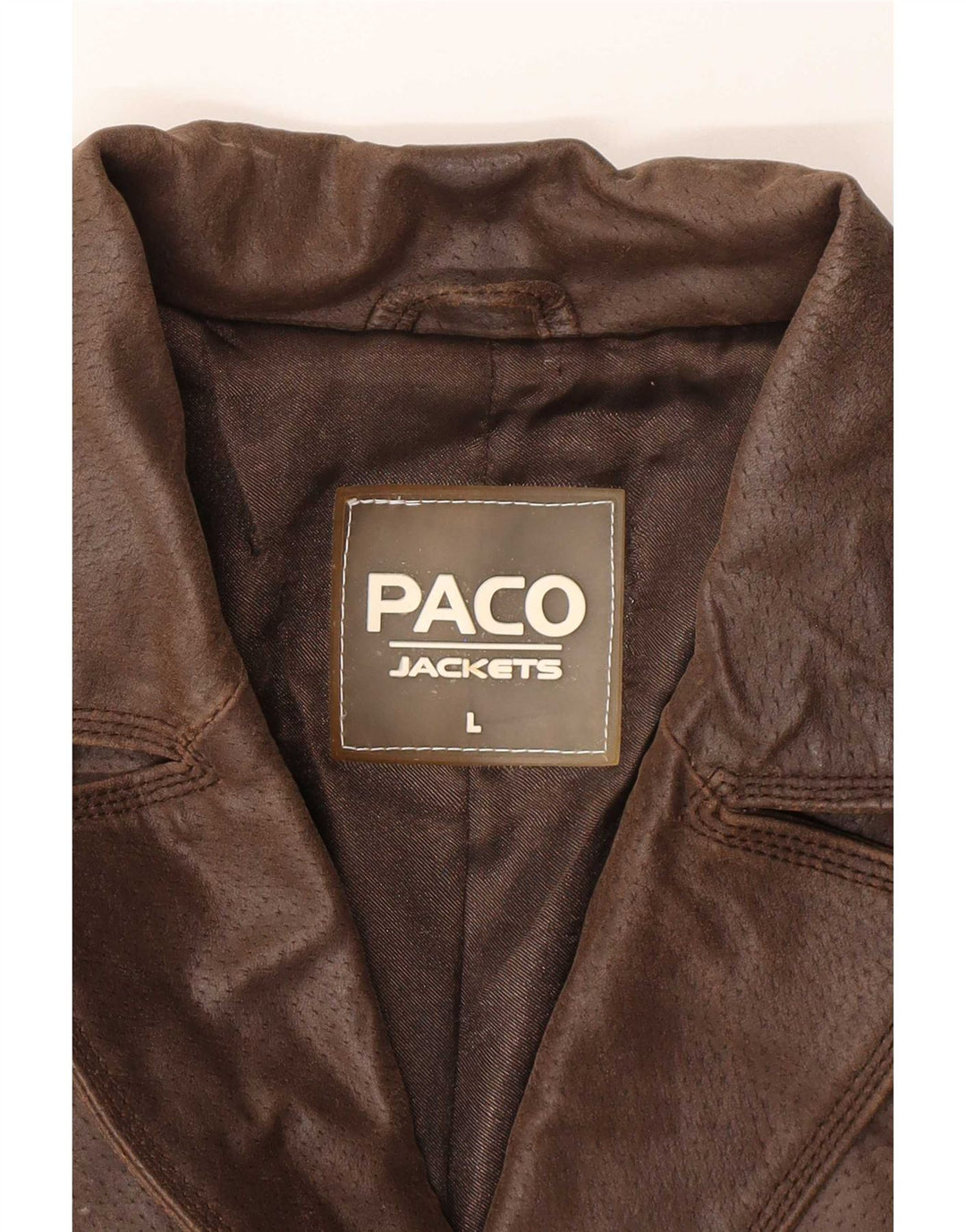 Giacca blazer in pelle da donna a 2 bottoni Paco UK 16 grande marrone