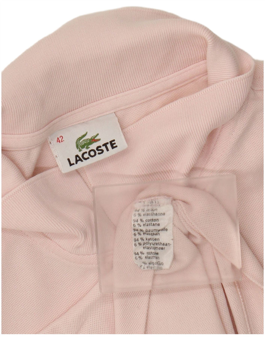 Polo da donna Lacoste taglia 42 grande in cotone rosa