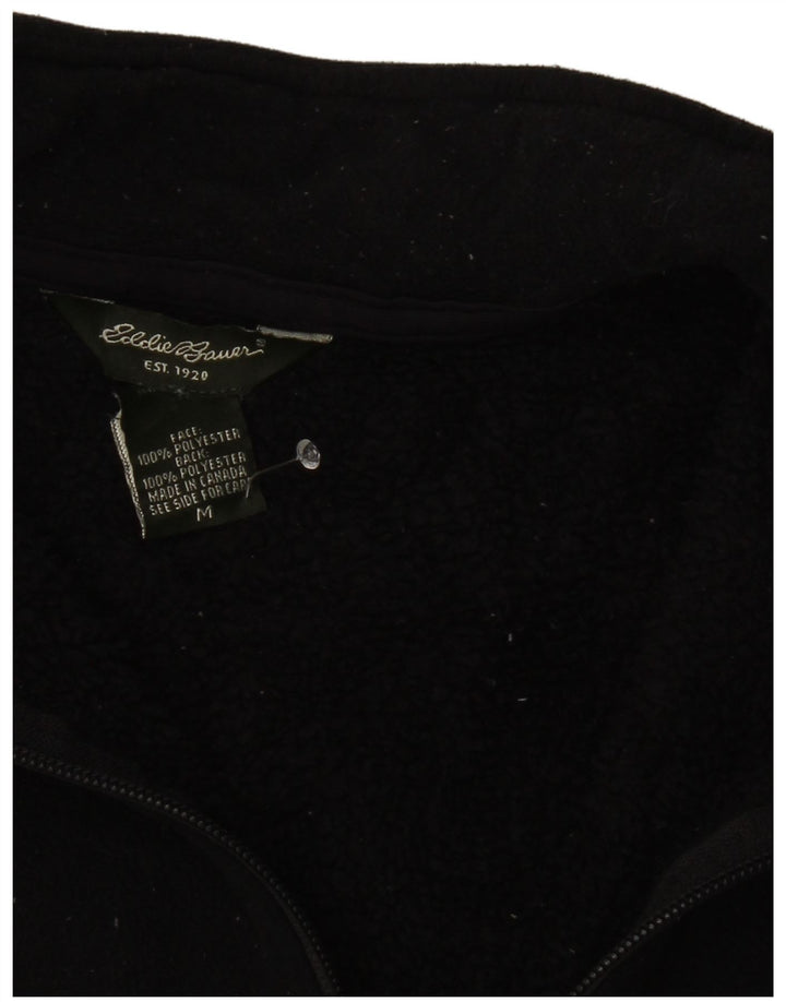Maglione in pile da donna con collo con zip Eddie Bauer UK 12 poliestere nero medio