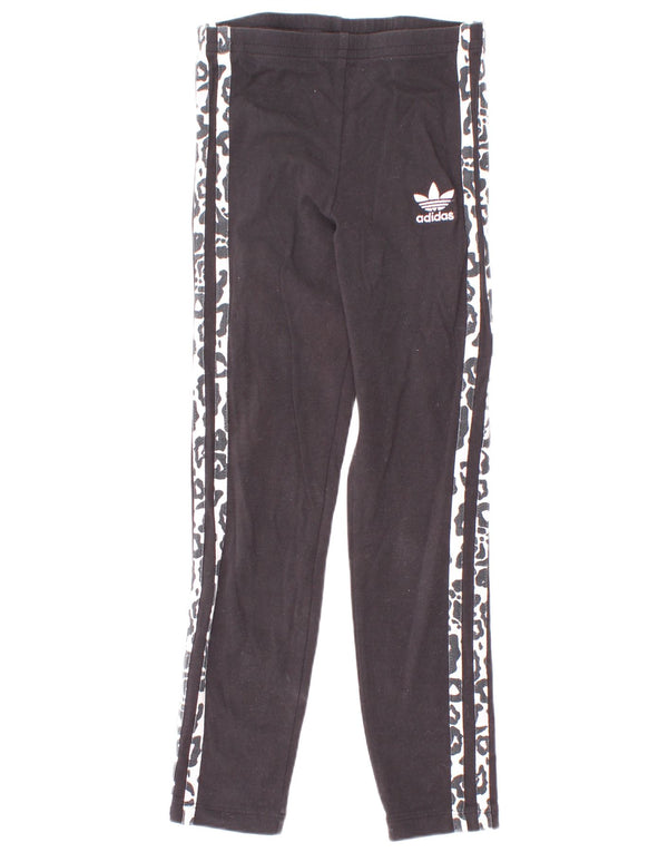 Leggings Adidas Bambina 6-7 Anni Cotone Stampa Animalier Nero