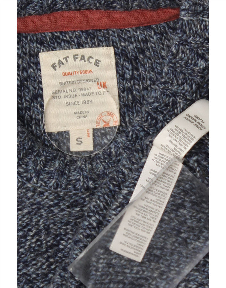 Maglione maglione girocollo da uomo Fat Face piccolo in lana screziata blu navy