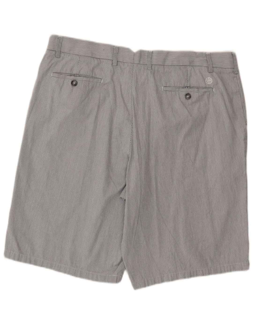 Pantaloncini chino da uomo Marks & Spencer W40 XL cotone a righe grigie