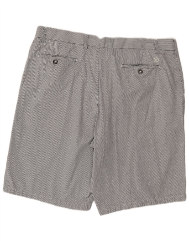 Pantaloncini chino da uomo Marks & Spencer W40 XL cotone a righe grigie