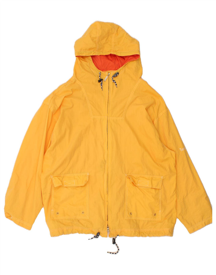 Giacca antipioggia con cappuccio da uomo TIMBERLAND UK 40 Large in nylon giallo