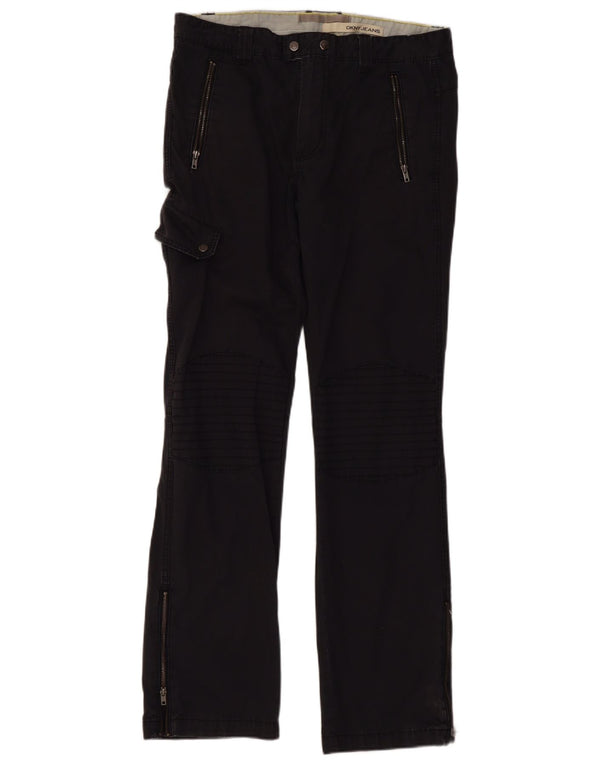 Pantaloni cargo dritti da uomo Dkny W32 L32 cotone nero