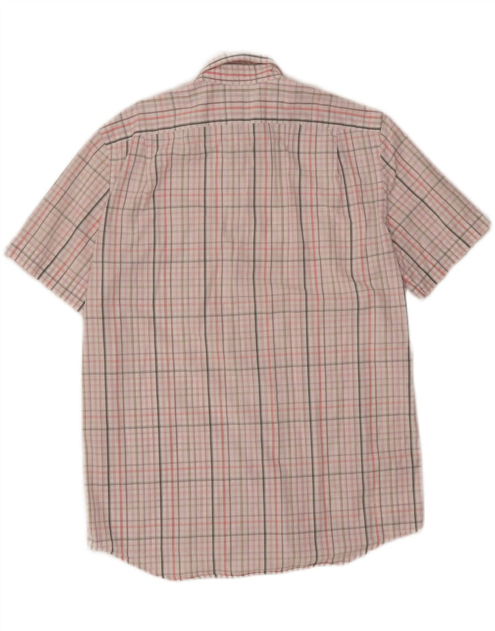 LACOSTE Mens Short Sleeve Shirt Size 40 Medium Pink Check Cotton Vintage Lacoste and Second-Hand Lacoste from Messina Hembry 