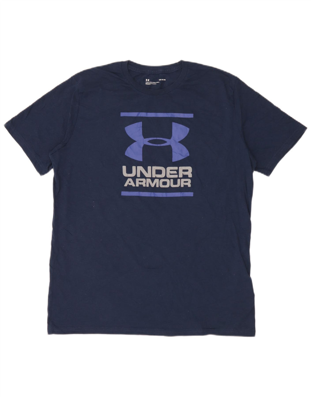 T-shirt grafica da uomo Under Armour Top Large in cotone blu navy