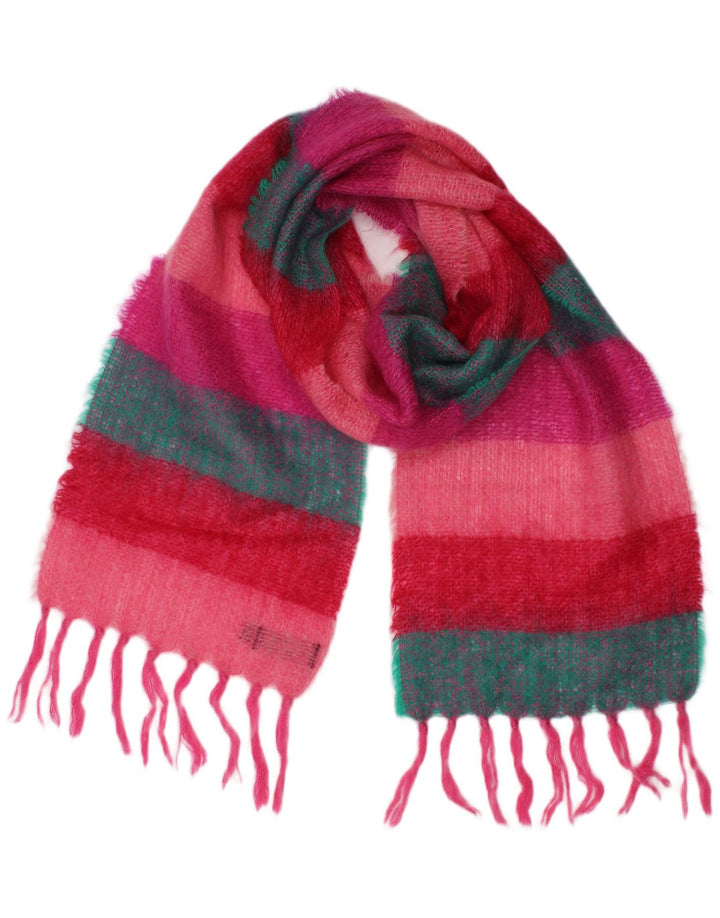 Sciarpa rettangolare lavorata a maglia da donna John Hanly, taglia unica, a righe multicolori