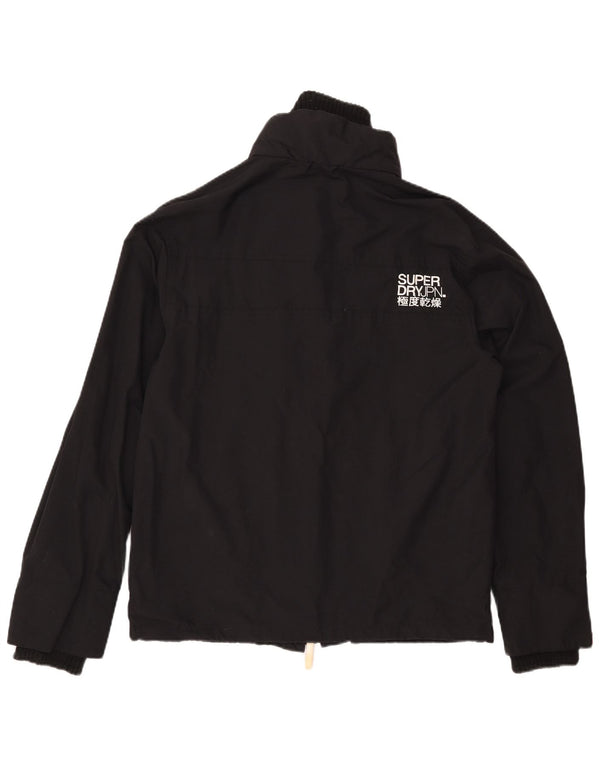 Superdry Womens The Windcheater Windbreaker Jacket UK 18 XL Black Nylon