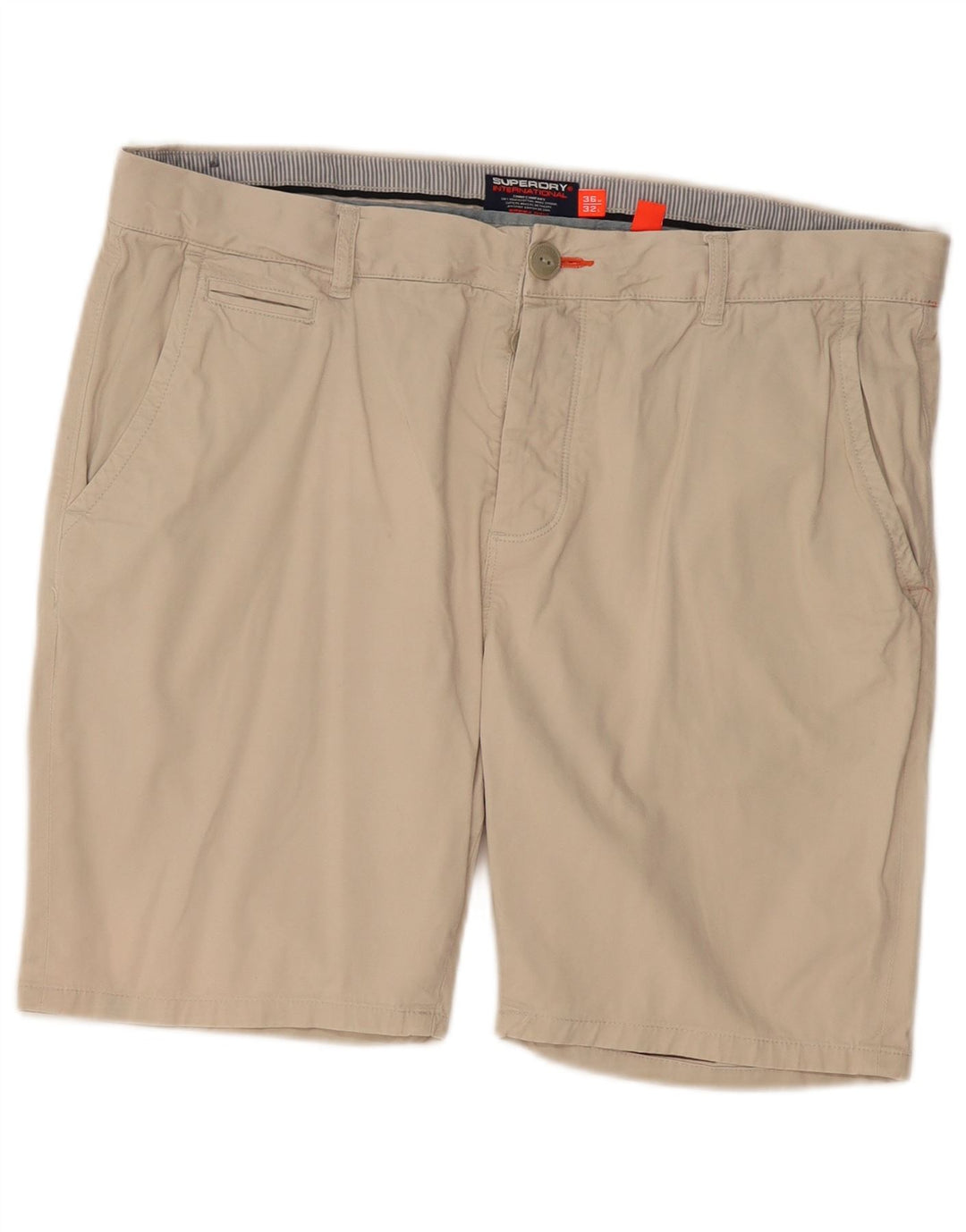 Pantaloncini chino da uomo SUPERDRY W36 grande cotone beige