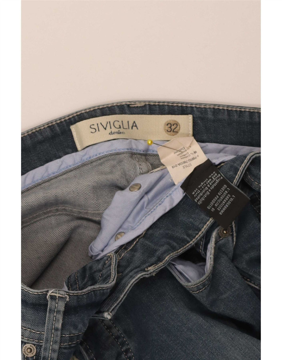 Jeans dritti da uomo SIVIGLIA W32 L32 in cotone blu