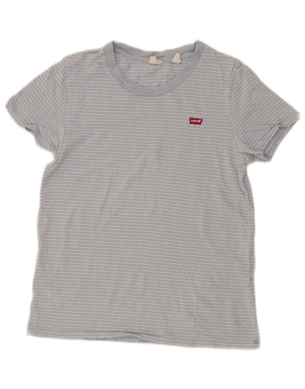 T-shirt da donna Levi's Top UK 10 piccola in cotone a righe blu